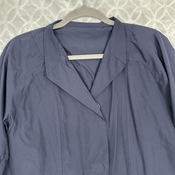 Babette Snap Front Jacket Womens Small Navy Blue Parachute Lagenlook Minimalist - Picture 2 of 11